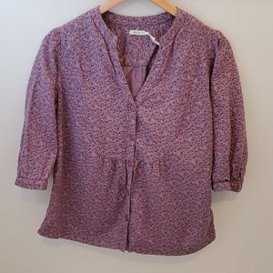 Urban Outfitters Kimchi Blue Ditsy Floral Purple Top Med